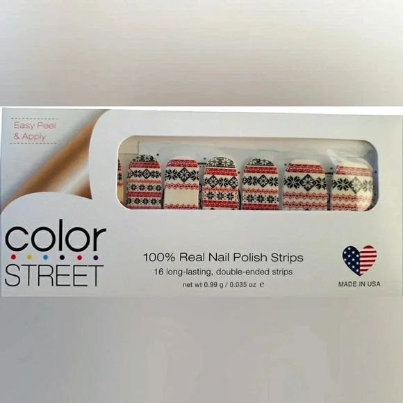 Fleece Navidad Christmas Holiday Color Street Nail Polish Strips New - Picture 4 of 5